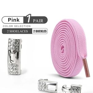 Pink Shoelaces with Silver Buckles